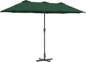vidaXL Parasol de Grădină Verde 370 x 197 x 239 cm