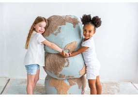Fotoliu puf pentru copii albastru/bej World Map – Lorena Canals
