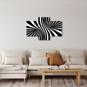 Tablou abstract cu dungi de zebră (90x60 cm)