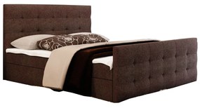 Pat matrimonial Boxspring 140 cm Milagros 2 (maro închis) ( cu saltea și sp. depozitare). 1047230