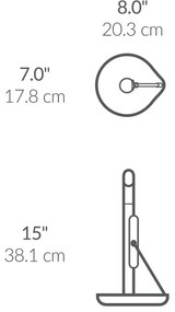 Suport pentru prosoape de hârtie Simplehuman,pentru role de până la 17 cm, oțel alb