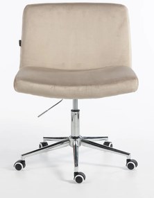HR150K Scaun Latte din Catifea cu Bază Cromata