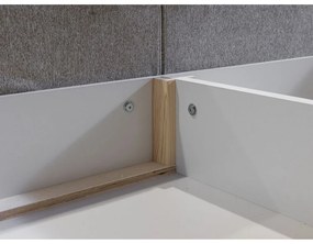 Pat matrimonial bej tapițat cu spațiu de depozitare cu somieră 160x200 cm Garance – Bobochic Paris