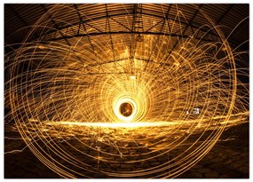 Tablou pe sticlă - Disc luminos (70x50 cm)