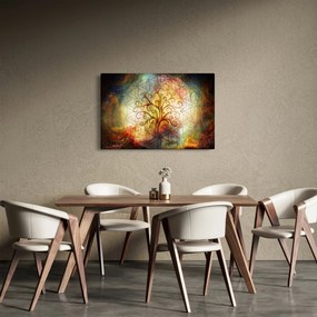 Tablou abstract cu copac (90x60 cm)