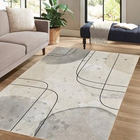 Covor gri/crem lavabil 80x150 cm Simple Lines – Mila Home