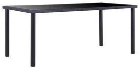 vidaXL Masă de bucătărie, negru, 180 x 90 x 75 cm, sticlă securizată
