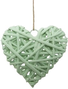 Decoratiune verde din lemn, 20 x 5 x 20 cm, Heart Mauro Ferreti