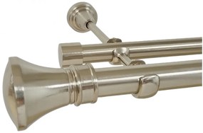 Galerie dubla fara inele LUXOR 25/19 - INOX (Alege marime: 180 cm)
