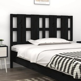 vidaXL Tăblie de pat, negru, 125,5x4x100 cm, lemn masiv de pin