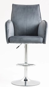 HR280W Scaun Grafit din Catifea cu Bază Cromata