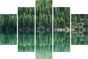 Tablou - Coniferi lângă lac (150x105 cm)