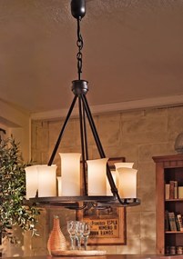 Lustra din fier forjat cu 8 surse de lumina ideala pentru iluminatul mesei, HL 2430