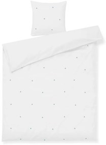 Lenjerie de pat albă din bumbac percal pentru pat de o persoană 140x200 cm Daisy – JUNA