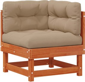 vidaXL Sofa de colț pentru grădină Lemn masiv de pin Maro Ceară