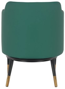 Fotoliu design, model alb-negru/ piele ecologică turcoaz, EMREN