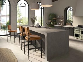 Scaun de bar tapitat cu piele naturala Brown