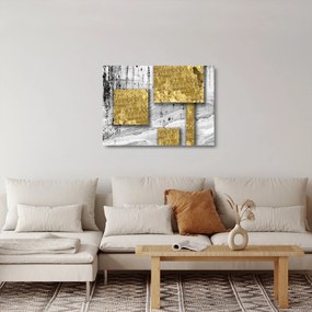 Tablou pe sticlă - Pătrate de aur N⁰3 (70x50 cm)