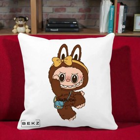 Perna Personalizata Kabuda Maro cu Funda Aurie, 40x40 cm, Alba Mata, Husa Detasabila, Perna Inclusa, BEKZ®