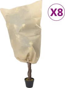 vidaXL Huse pentru plante din fleece cu șnur 8 buc. 70 g/m² 0,8x1 m