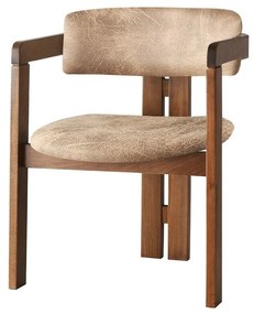Scaune de sufragerie CO Beige și Walnut