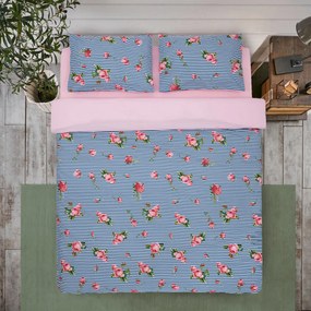 Lenjerie de pat dubla Rose, Heinner Home, 4 piese, 200x220 cm, 100% bumbac, multicolor