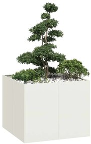 vidaXL Jardinieră alb 100x100x80 cm oțel