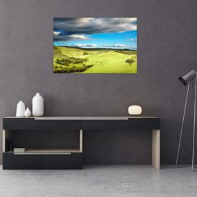 Tablou - Peisaj verde cu dealuri (90x60 cm)