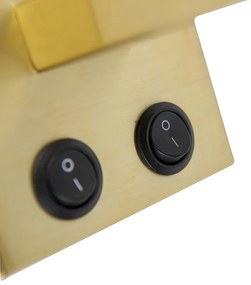 Lampă de perete Art Deco aurie cu abajur gri - Brescia