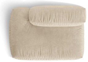 Modul pentru canapea modulară bej cu tapițerie din catifea (cu colț pe partea stângă) Martina – Micadoni