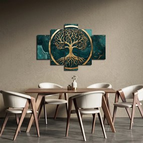 Tablou – Arborele vieții auriu în marmură (150x105 cm)