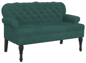 372158 vidaXL Banchetă cu spătar, verde închis, 119,5x64,5x75 cm, catifea