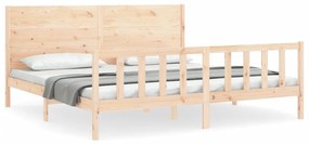 3192771 vidaXL Cadru pat cu tăblie 200x200 cm, lemn masiv de pin