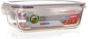 BANQUET Recipient depozitare din sticlă cu capac LORA, bordo 1450 ml