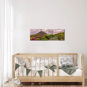 Tablou cu peisaj (cu ceas) (90x30 cm)