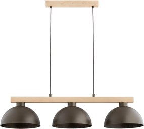 Lustră suspendată VERTA 3xE27/15W/230V, maro/bej