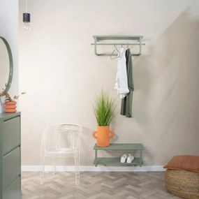 Cuier de perete verde prăfuit cu raft din metal 76 cm Marco – Spinder Design