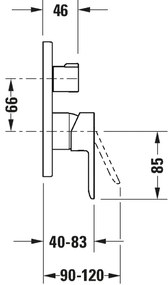 Duravit DC4210012010 - Baterie de duș încastrată D-CODE, crom lucios