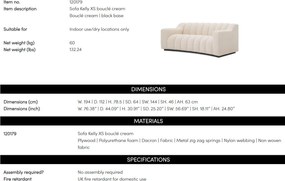 Canapea design LUX Kelly XS, Boucle cream