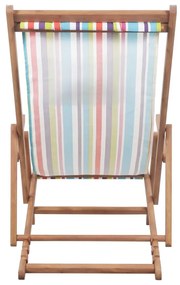 Scaun de plaja pliabil, multicolor, textil si cadru din lemn 1, Multicolour