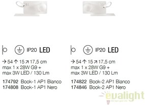 Aplica LED moderna cu reader LED cu port USB BOOK-1 AP2 174792