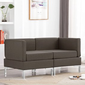 Set de canapele, 2 piese, gri taupe, material textil Gri taupe, 2x corner sofas