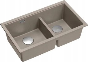 Chiuveta compozit incastrata Quadron Logan 120 bej soft taupe - inox 76x45 cm