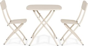 Set de dining pentru grădină bej din oțel pentru 2 persoane Yvonne – Bizzotto