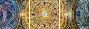 Tablou cu tavanul bisericii Siena (cu ceas) (90x30 cm)