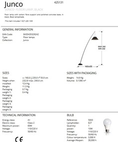 Lampadar / Lampa de podea design modern Junco negru SV-425131