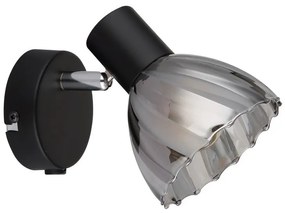 Aplica metal negru sticla fumurie ZACHERY