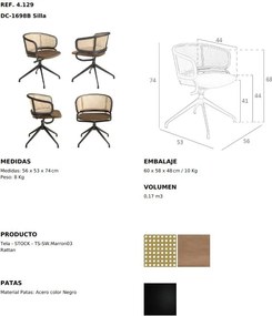 Scaun pivotant design modern Rattan