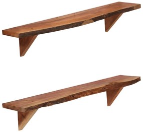 vidaXL Rafturi de perete, 2 buc., 90x20x18 cm, lemn masiv de acacia
