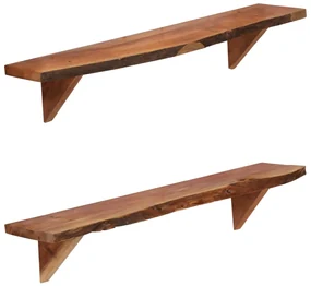 vidaXL Rafturi de perete, 2 buc., 90x20x18 cm, lemn masiv de acacia